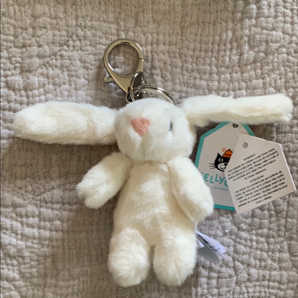 NWT Jellycat Mini Bashful Cream Bunny Keychain Charm